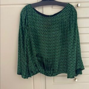 Alice+Olivia Velvet Chevron Blouse